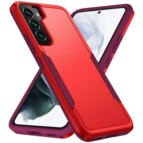 【CSmart】 Étui Coque rigide pour pare-chocs en caoutchouc résistant à deux couches pour Samsung Galaxy S23, Rouge