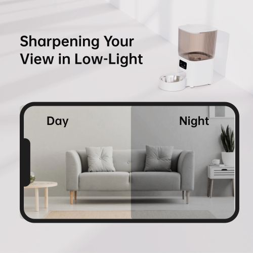 Wenhome Smart 5L Pet Feeder: HD Camera, 2-way Voice, WiFi Enabled Cat Dog Feeder, Health Record, Record Sharing, Low Volume Alarm, Anti-clogging,