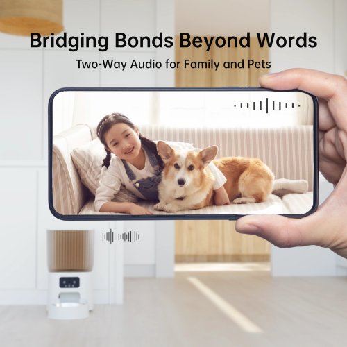 Wenhome Smart 5L Pet Feeder: HD Camera, 2-way Voice, WiFi Enabled Cat Dog Feeder, Health Record, Record Sharing, Low Volume Alarm, Anti-clogging,