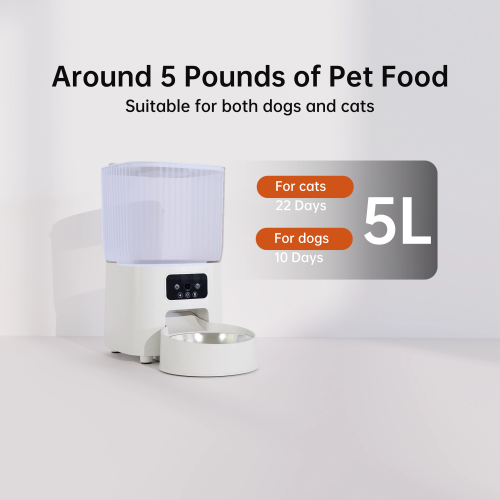 Wenhome Smart 5L Pet Feeder: HD Camera, 2-way Voice, WiFi Enabled Cat Dog Feeder, Health Record, Record Sharing, Low Volume Alarm, Anti-clogging,