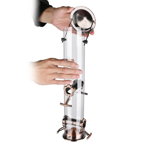 15 Inch Metal Bird Feeder with 4 Feeding Ports, Retro Style Feeder for Outdoors Hanging Rainproof