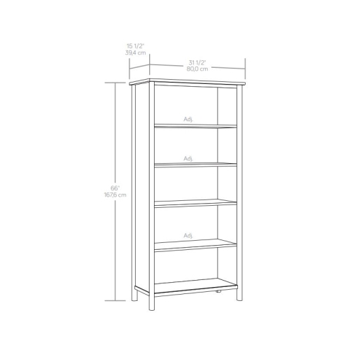 Sauder Whitaker Point Engineered Wood 5-Shelf Bookcase in Natural Maple Finish