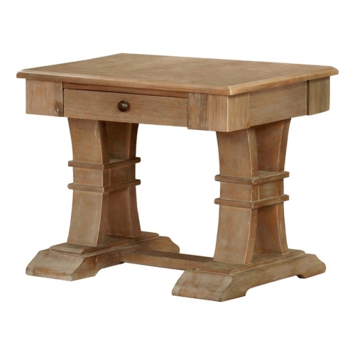 BEST QUALITY  Natural Wood With Rustic Finish End Table With Drawer