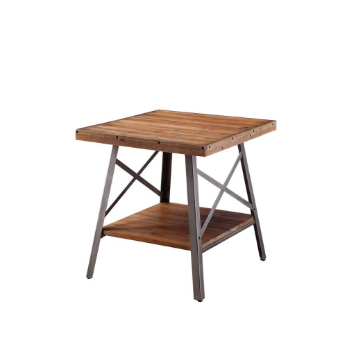 ACME FURNITURE  Acme Ikram 2 Pieces Pack End Table In Weathered Oak And Sandy In Black