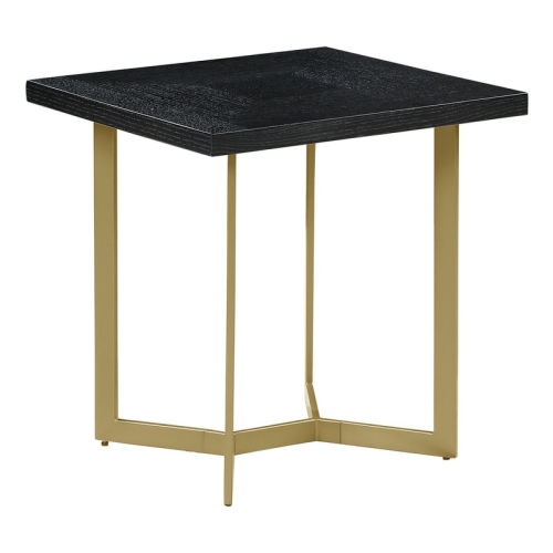 BEST QUALITY  Wood Sofa End Table With Gold Painted Legs In Black