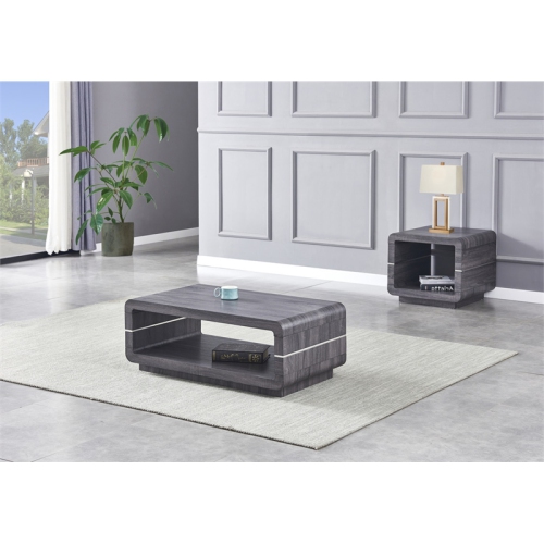 Table basse moderne en bois de noyer