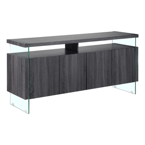 BEST QUALITY  Walnut Wood 4 Door Server With Internal Storage And Glass Legs