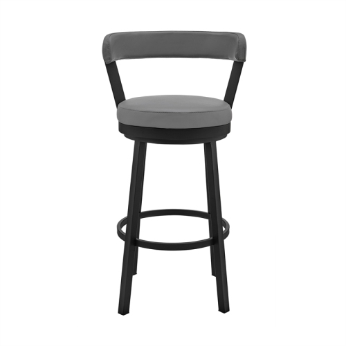 Bryant 30 in Bar Height Swivel Bar Stool in Black and Gray