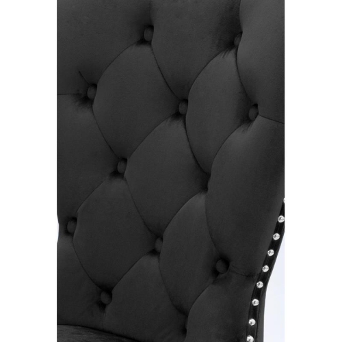 Rustic Black Velvet Bar Stools with Chrome Handle and Footrest