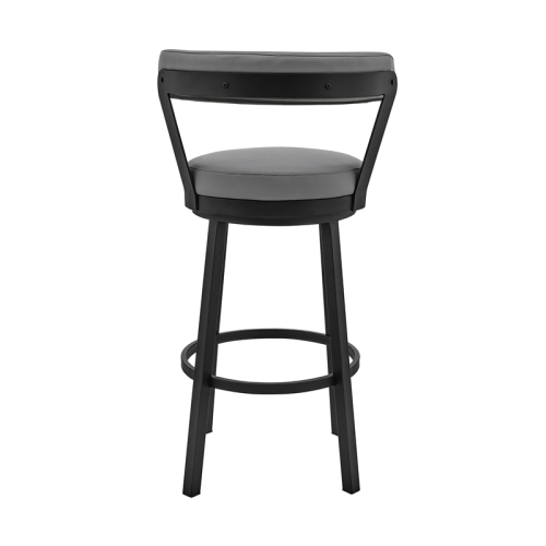 Bryant 26 in Counter Height Swivel Bar Stool in Black Gray