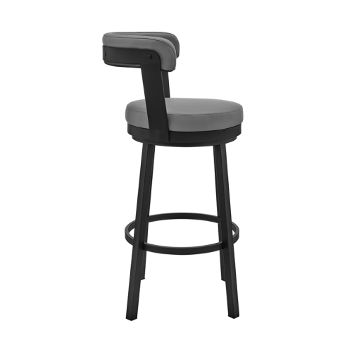 Bryant 26 in Counter Height Swivel Bar Stool in Black Gray