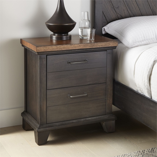 Bear Creek Chocolate and Honey Brown Wood Two-Drawer Nightstand