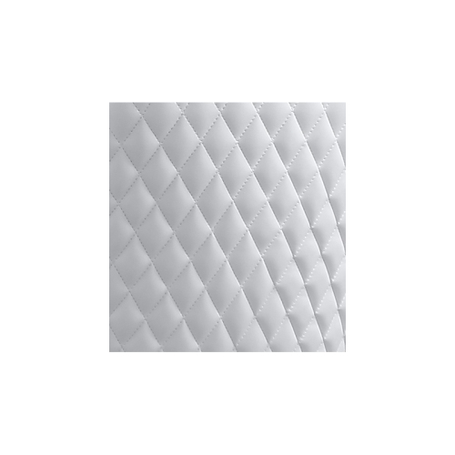 Quilted Back Counterheight Chairs 24" Set of 2 in White Faux Leather and Gold