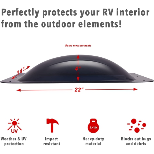 Hike Crew RV Skylight, Universal Skylight Window Replacement Cover - Smoked Lid