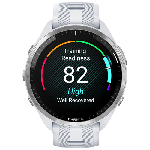 Garmin Forerunner 965 47mm GPS Watch with Heart Rate Monitor - Whitestone/Powder Grey