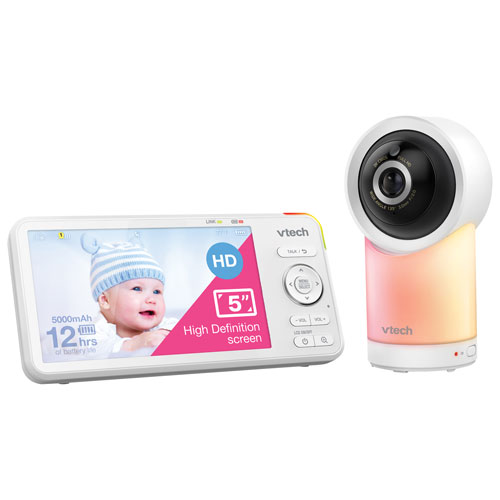 Interphone de surveillance HD Wi-Fi de 5 po avec vision nocturne et rotation/inclinaison de VTech