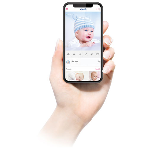 Interphone de surveillance HD Wi-Fi de 5 po avec vision nocturne et rotation/inclinaison de VTech