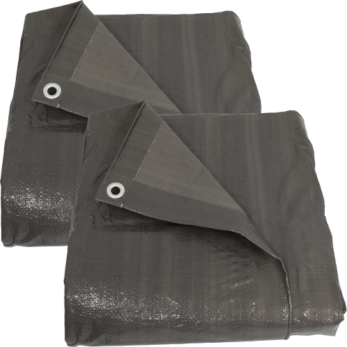 SUNNYDAZE DECOR  Sunnydaze Multi-Purpose Tarp - Dark - 20 Ft X 30 Ft - Set Of 2 In Gray