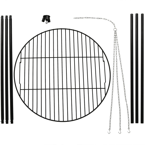 Ensemble de cuisson avec foyer en acier au fini pulvérisé Sunnydaze avec trépied pour la cuisson
