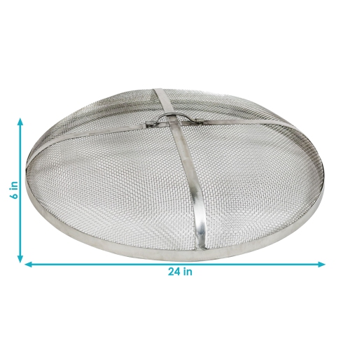 Pare-étincelles rond en acier inoxydable 24 po de Sunnydaze