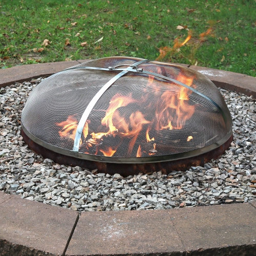 Sunnydaze 30 in Round Stainless Steel Fire Pit Spark Screen