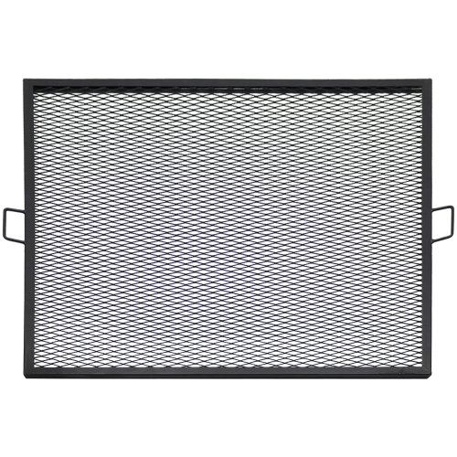 Sunnydaze 40 in Square Steel X-Marks Fire Pit Cooking Grill with Handles