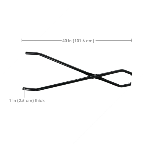 Sunnydaze 40 in Heavy-Duty Steel Firewood Log Grabber Tongs