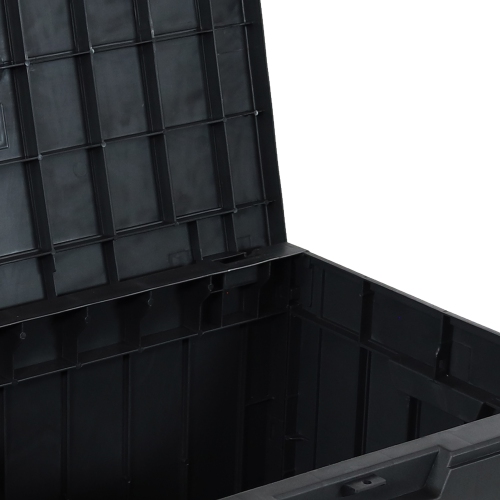 Sunnydaze 32 gal Faux Wood Plastic Outdoor Storage Box - Phantom Gray