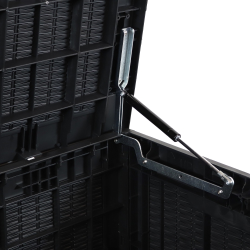 Sunnydaze 100 gal Faux Rattan Patio Storage Box with Handles - Phantom Gray