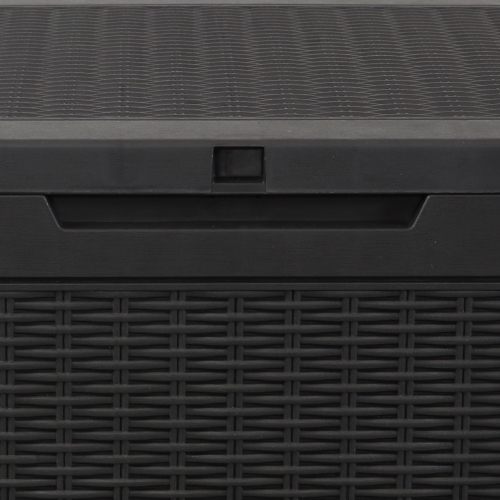 Sunnydaze 100 gal Faux Rattan Patio Storage Box with Handles - Phantom Gray