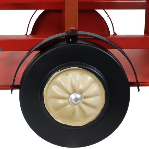 Le support à bouteilles de comptoir pratique Iron Sheet de couleur rouge rustique de Sunnydaze