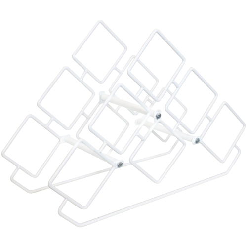 Sunnydaze 6-Bottle Steel Wire Triangular Tabletop Wine Rack - White