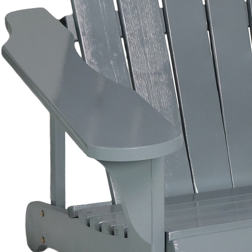 Sunnydaze Coastal Bliss Fir Wood Adirondack Chair - Gray