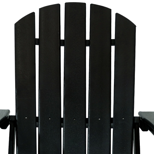 Sunnydaze Lake Style Adirondack Chair with Cup Holder - Black