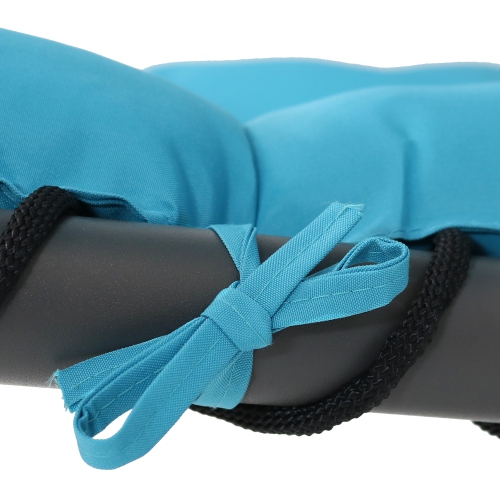 Sunnydaze Floating Lounge Chair with Umbrella and Curved Steel Stand