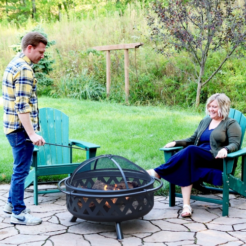 Sunnydaze Upright HDPE Raised Outdoor Adirondack Chair - Green