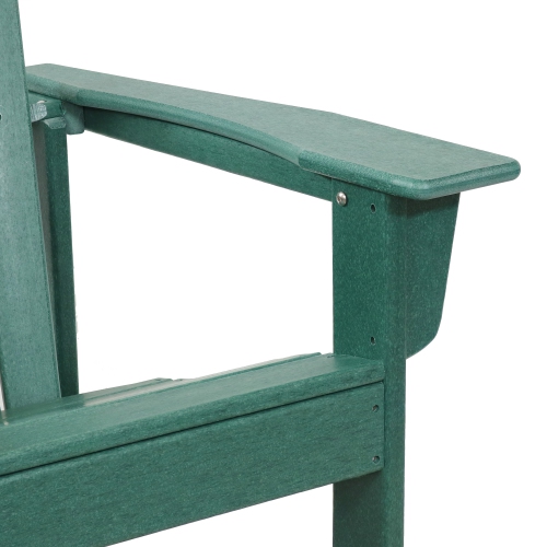 Sunnydaze Upright HDPE Raised Outdoor Adirondack Chair - Green