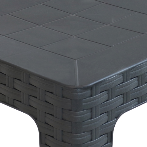 Sunnydaze 18.5 in Plastic Square Patio Side Table - Gray - Set of 4