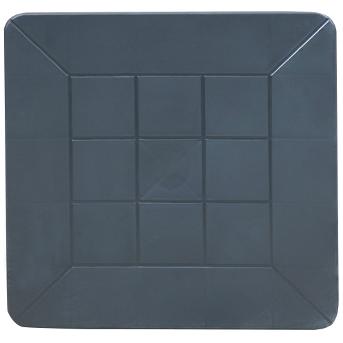 Sunnydaze 18.5 in Plastic Square Patio Side Table - Gray - Set of 4