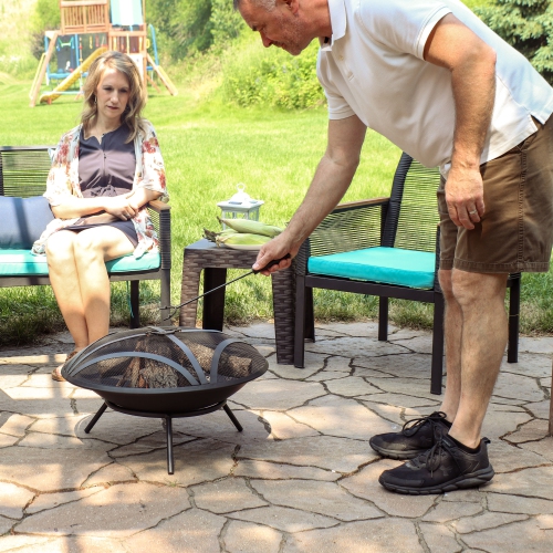 Tisonnier en acier 16 po avec poignée résistante à la chaleur de Sunnydaze