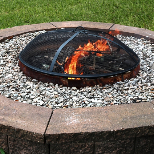 Sunnydaze 36 in Steel Round Fire Pit Spark Screen