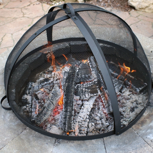 Sunnydaze 36 in Easy Access Steel Fire Pit Spark Screen