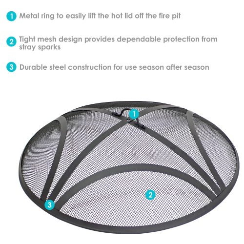 Sunnydaze 24 in Reinforced Steel Mesh Round Fire Pit Spark Screen