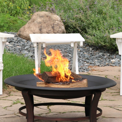 Sunnydaze 33 in Classic Elegance Steel Replacement Fire Pit Bowl - Black