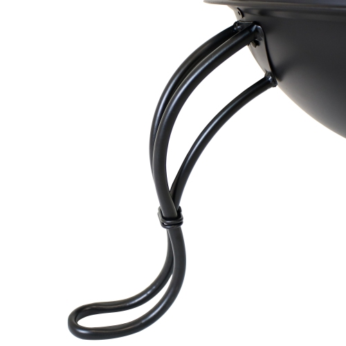 Foyer de bois en acier avec capuchon imperméable de Sunnydaze - Noir - 66 po