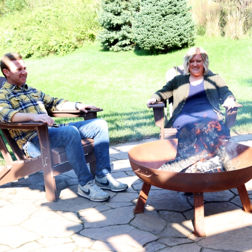 Sunnydaze 34 in Rustic Cast Iron Fire Pit Bowl with Stand