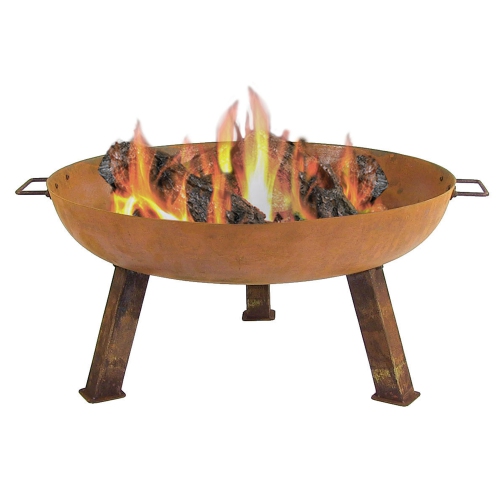 Sunnydaze 30 in Rustic Cast Iron Wood-Burning Fire Pit with Handles