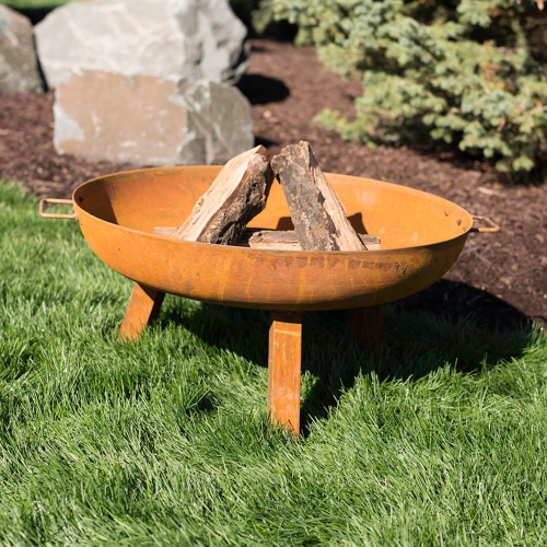 Sunnydaze 30 in Rustic Cast Iron Wood-Burning Fire Pit with Handles