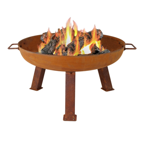 Sunnydaze 24 in Small Rustic Cast Iron Fire Pit Bowl with Stand