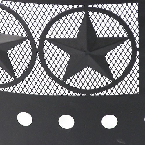 Sunnydaze 36 in Four-Star Cut-Out Wood Burning Fire Pit Ring with Poker